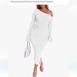 Womens XL one shoulder long sleeve party clubbing dress